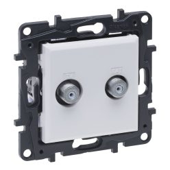   Legrand Niloé Step kettős TV aljzat, "F" típus, végzáró (1,5 dB), fehér (Legrand 863176)