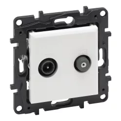   Legrand Niloé Step TV-SAT csillagpontos aljzat (1,5 dB), fehér (Legrand 863183)