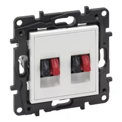   Legrand Niloé Step kettős hangszóró aljzat, fehér (Legrand 863186)