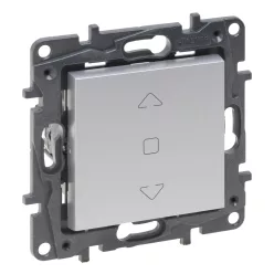   Legrand Niloé Step redőnynyomó (3 állású) 6A, mechanikus végállású motor közvetlen vezérléséhez, alumínium (Legrand 863343)
