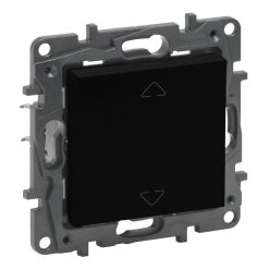   Legrand Niloé Step redőnynyomó (3 állású) 6A, mechanikus végállású motor közvetlen vezérléséhez, fekete (Legrand 863543)