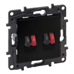   Legrand Niloé Step kettős hangszóró aljzat, fekete (Legrand 863586)