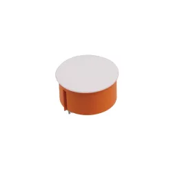   Gipszkarton szerelvénydoboz fedéllel, kör alakú, PO70, narancssárga, 45mm, IP30