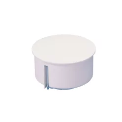   Gipszkarton szerelvénydoboz fedéllel, kör alakú, PO80, fehér, 50mm, IP30