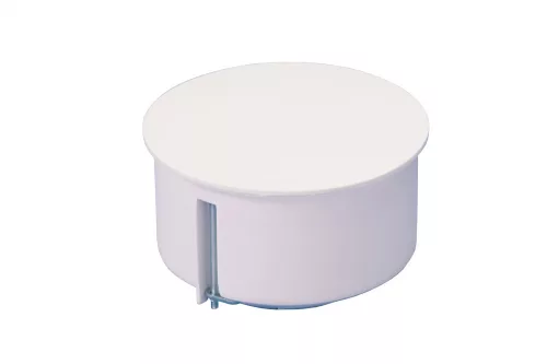 Gipszkarton szerelvénydoboz fedéllel, kör alakú, PO80, fehér, 50mm, IP30