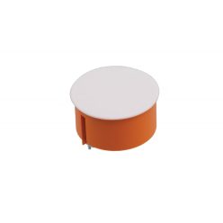   Gipszkarton szerelvénydoboz fedéllel, kör alakú, PO80, narancssárga, 50mm, IP30