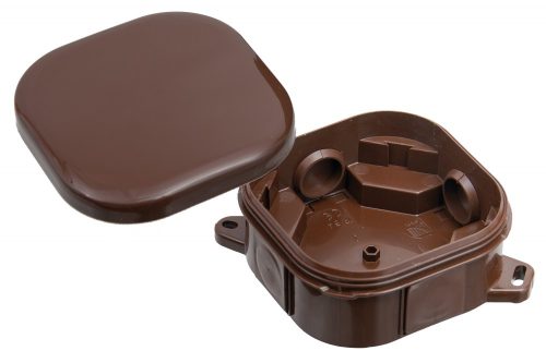 Halogénmentes, barna tűzhelycsatlakozó, 4 bevezetéssel, terminál nélküli, 92x92x44mm, IP54