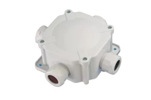 PG21 elosztódoboz, fehér, 4 bevezetéssel, 5x6mm2 terminál, IP67