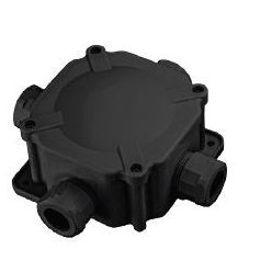   PG21 elosztódoboz, fekete, 4 bevezetéssel, 5x6mm2 terminál, IP67