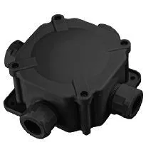 PG21 elosztódoboz, fekete, 4 bevezetéssel, 5x6mm2 terminál, IP67