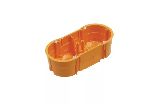 Műanyag szerelvénydoboz csavarokkal, kettes, 45mm, IP30