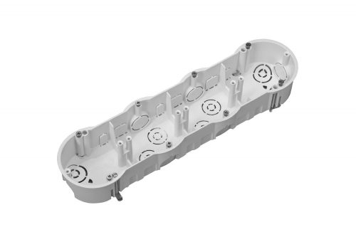 Gipszkarton szerelvénydoboz, fehér, PK60 négyes, 45mm, IP30