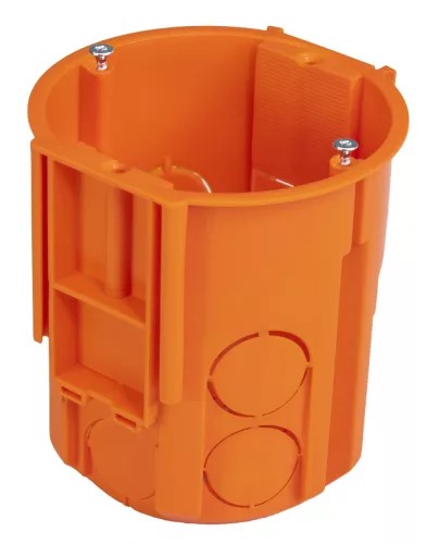 Megerősített szerelvénydoboz csavarokkal, narancssárga, 80mm(!)