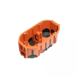   Gumimembrános szerelvénydoboz gipszkartonfalhoz, kettes változat, 60mm mély