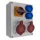 R-BOX 240, 1x32A/5p, 1x16A/5p, 2x250V, 0/1 kétállású főkapcsoló