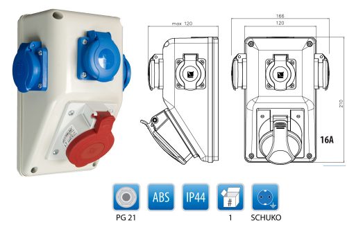 R-BOX Kompakt 1x16A/5p, 3x250V