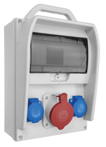 R-BOX 300 9S, 1x32A/5p, 2x250V, füst színű ablakkal