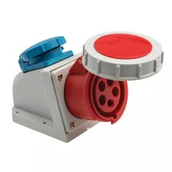  Rögzíthető ipari csatlakozóaljzat, kombinált, 1x16A/5p, 1x250V
