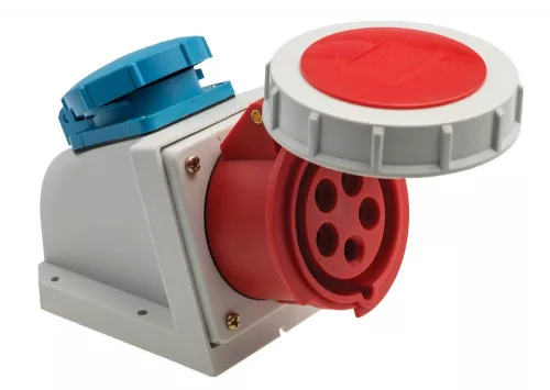 Rögzíthető ipari csatlakozóaljzat, kombinált, 1x16A/5p, 1x250V