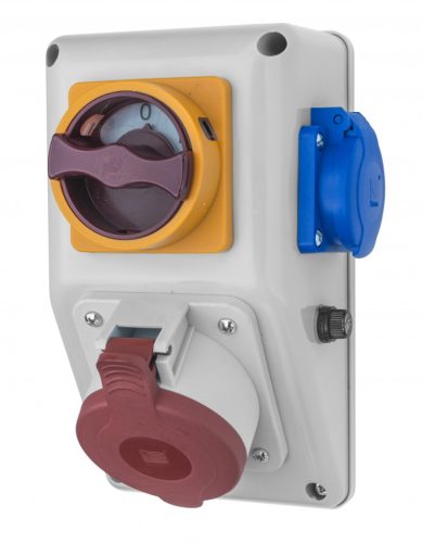 R-BOX KOMAPKT 1x32A/5p, 1x250V,  0/1 kétállású főkapcsolóval