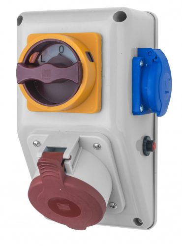 R-BOX KOMPAKT 1x32A/5p, 1x250V, háromállású kapcsolóval (L/P)