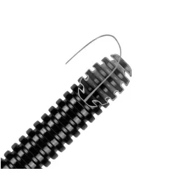   Gégecső behúzószállal, 16mm, fekete, UV-álló (25m-es tekercs)