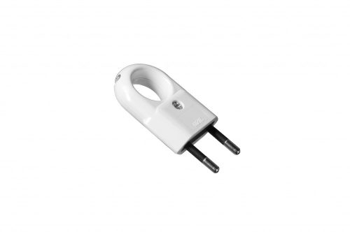 Lapos földelt dugó, fogantyúval, 10A/250V, fehér színű