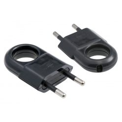   Lapos dugó, fogantyúval, földelés nélkül 10A/250V, fekete színű