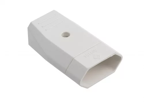Lapos dugó, 10A/250V, fehér, földelés nélkül
