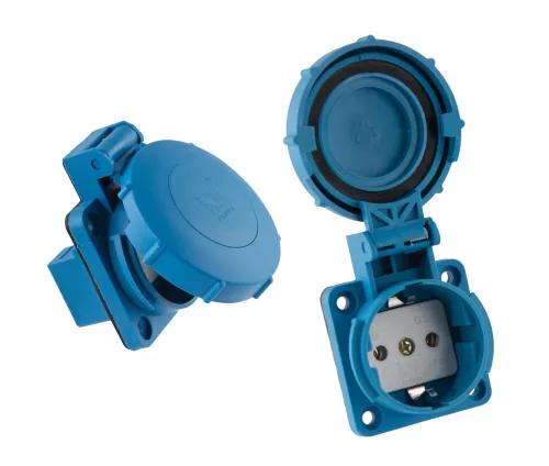 Csapfedeles aljzat, földeléssel, IP67