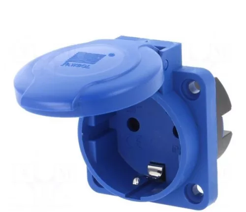 Csapfedeles aljzat, földeléssel, 16A (250V); IP54