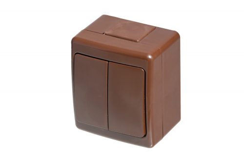 Barna csillárkapcsoló, kültéri, vízmentes, IP44