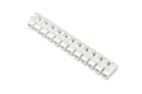 Vágható műanyag sorkapocs, fehér, 12 tagú, 16mm2, flexibilis