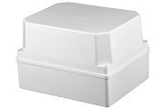 Kötődoboz, sima oldalfalú, magasított fedéllel, fehér, 250 x 200 x 160mm, IP56