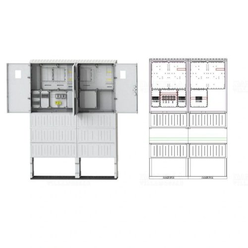 Csatári Plast szabadon álló fogyasztásmérő szekrény PVT-K-L Á-V-Hv Fm-80A (CSP21.ES080)