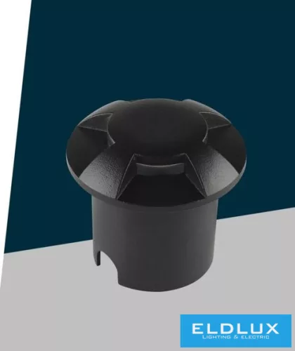 UNIVERSO Taposólámpa LED 1w 50lm 3000k 360° IP67 fekete Ø60x54mm