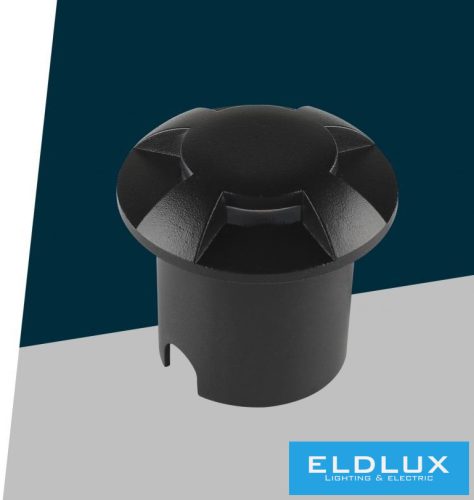 UNIVERSO Taposólámpa LED 1w 50lm 4000k 360° IP67 fekete Ø60x54mm