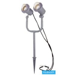   Fűbe szúrható kerti lámpa 2xGU10 max.35w IP44 200x100x640mm Szürke