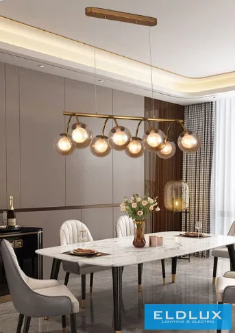 UNIVERSO Függeszték 8xG9 IP20 740x1200mm arany