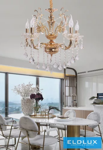 UNIVERSO Csillár 5 karos 5xE14 Max.40W D65x58cm arany