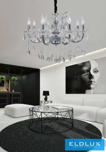 UNIVERSO Csillár 8 karos 8xE14 Max.40W D71x58cm króm