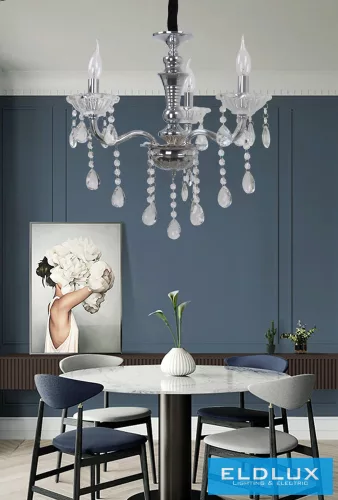 UNIVERSO Csillár 3 karos 3xE14 Max.40W D51x49cm króm