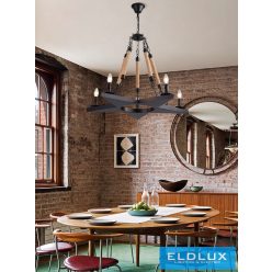   UNIVERSO Kender kötél csillár 5xE14 IP20 D800x1250mm fekete