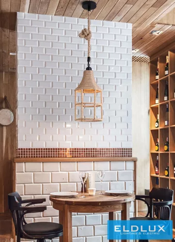 UNIVERSO Kender kötél csillár 1xE27 IP20 D210x410mm fekete