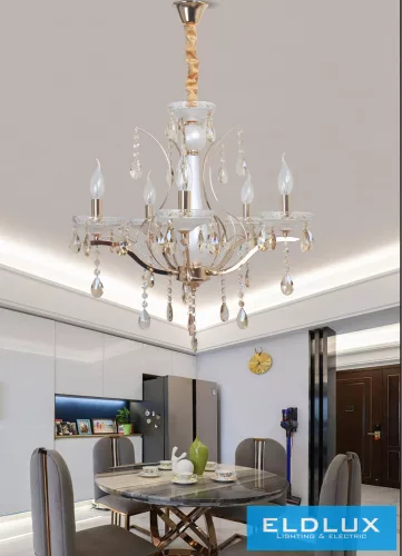 UNIVERSO Csillár 5 karos 5xE14 Max.40W D50x110cm arany