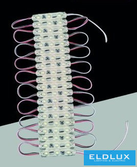 UNIVERSO LED modul 3xSMD-2835 DC:12V 1.2w 140lm Pirosfény 60x10mm 20db/csomag