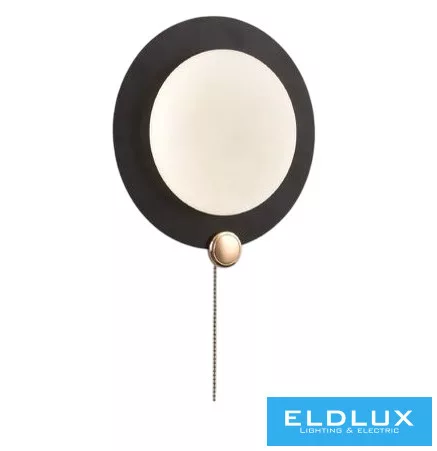 UNIVERSO Fali lámpa húzókapcsolóval 10w 550lm CCT.kap IP20 Fekete D249x90mm