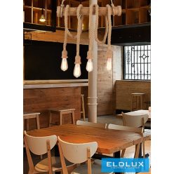   UNIVERSO Kender kötél csillár 4xE27 max. 240V 600×1240mm fekete