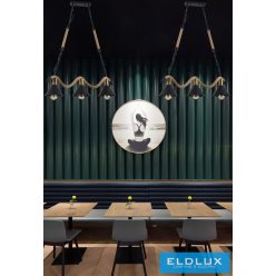   UNIVERSO Kender kötél csillár 3xE27 IP20 860x1100mm fekete