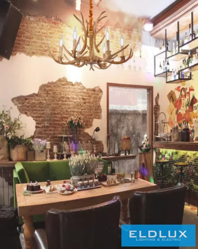 UNIVERSO Csillár 6 karos 6xE14 Max.40W D76x100cm barna